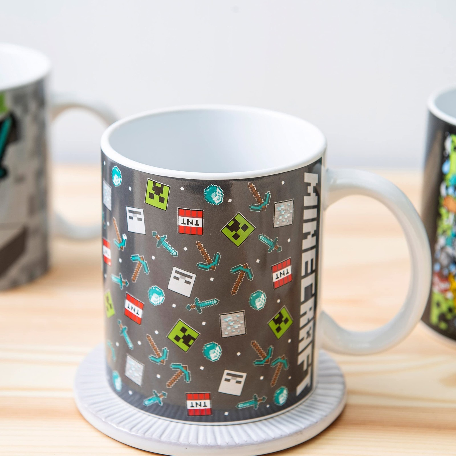 Zak Designs Minecraft Mug Unique Ceramic Coffee Cup Set, Can Coffee Mugs with…