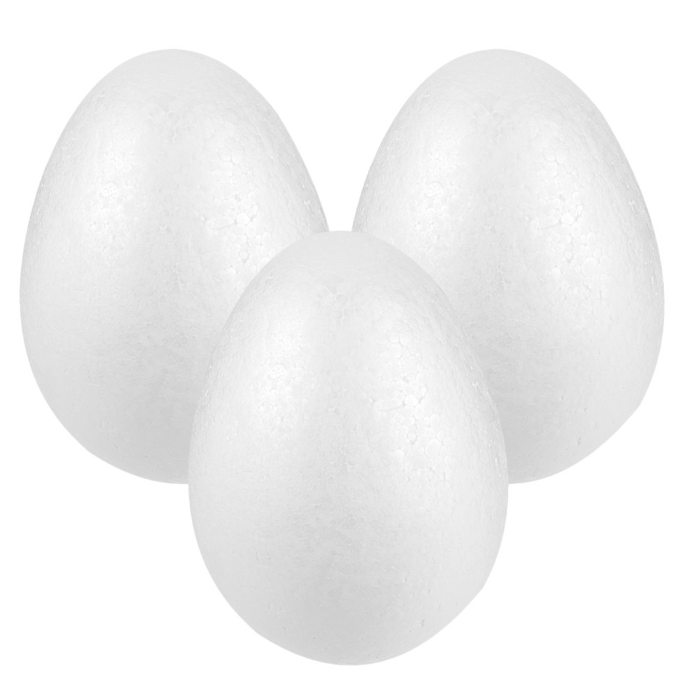 3 Pcs Unpainted Fake Eggs Bulk Unfinished Decorative Craft Foam Shape