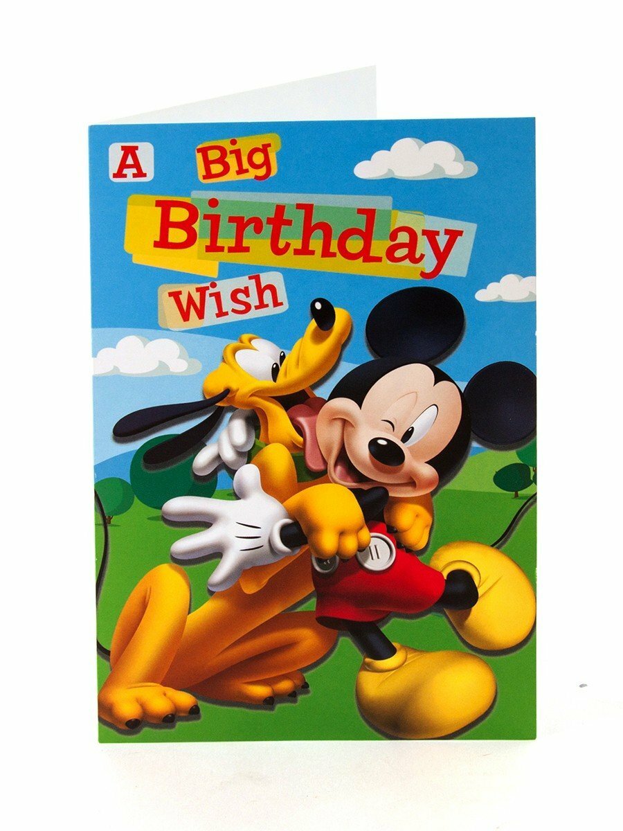 Mickey Mouse Pluto a Big Birthday Wish Birthday Greetings Card boy, age, new