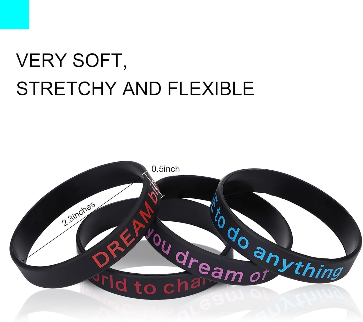 36 Pieces Motivational Wristbands for Men Women Inspirational [MULTIPLE]