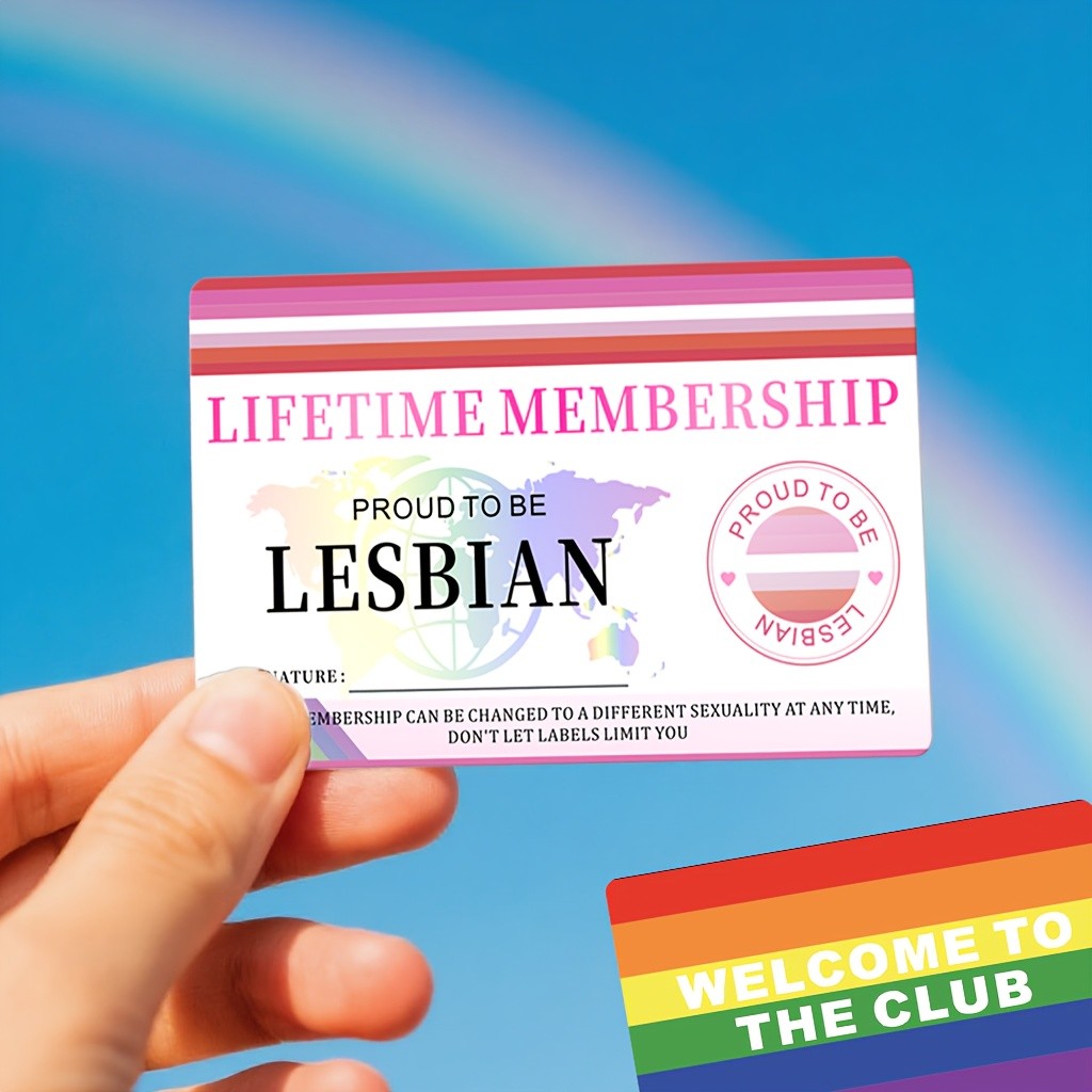 1/3pcs Lesbian Pride Lifetime Membership Card Vibrant PVC Party ID with Respect♤