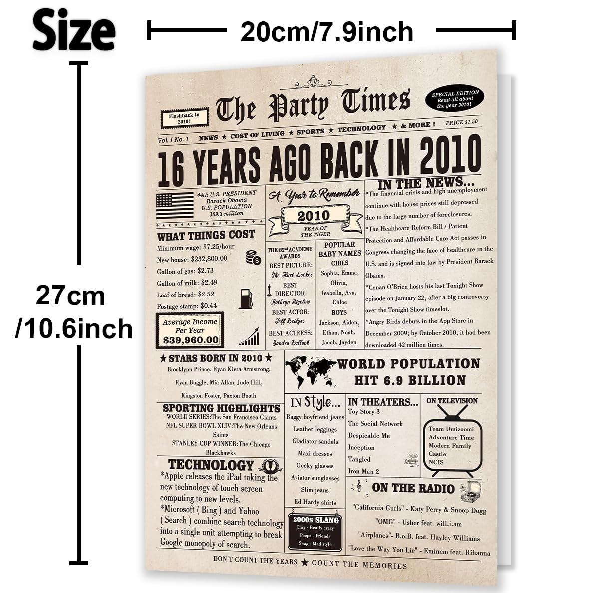 Huameigf Cool Gifts for 16 Year Old Girls Boys, 200.33 mm x 266.7 mm, 16th