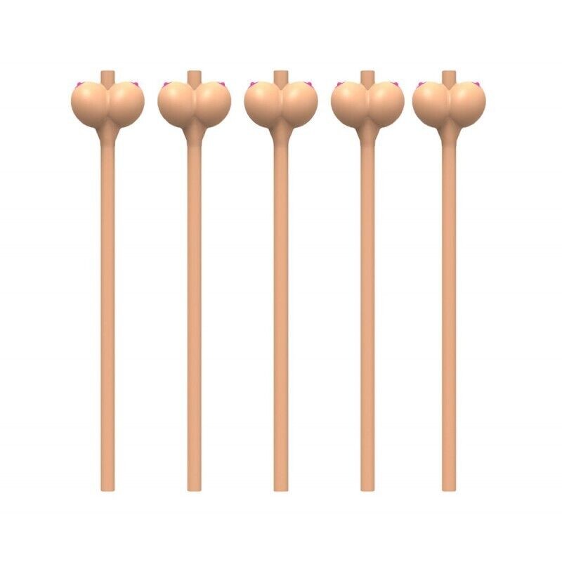 6pk Boobie Shaped Party Drinking Straws – Boobs Breast Adult Novelty Gag Joke