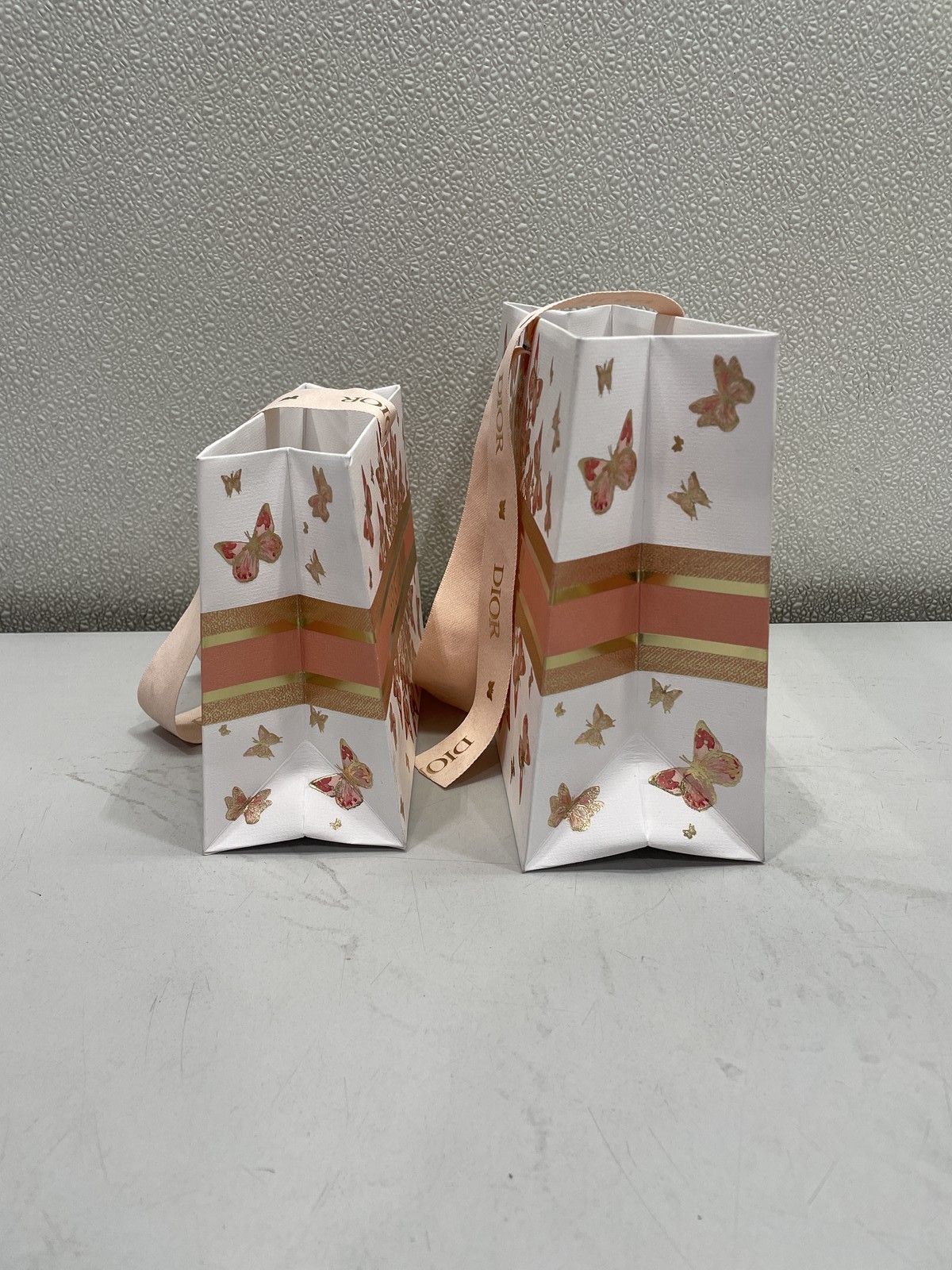 Lot Of 2 Christian Dior Limited Edition Butterfly Gift Bag 10x3x7 & 7x5x3