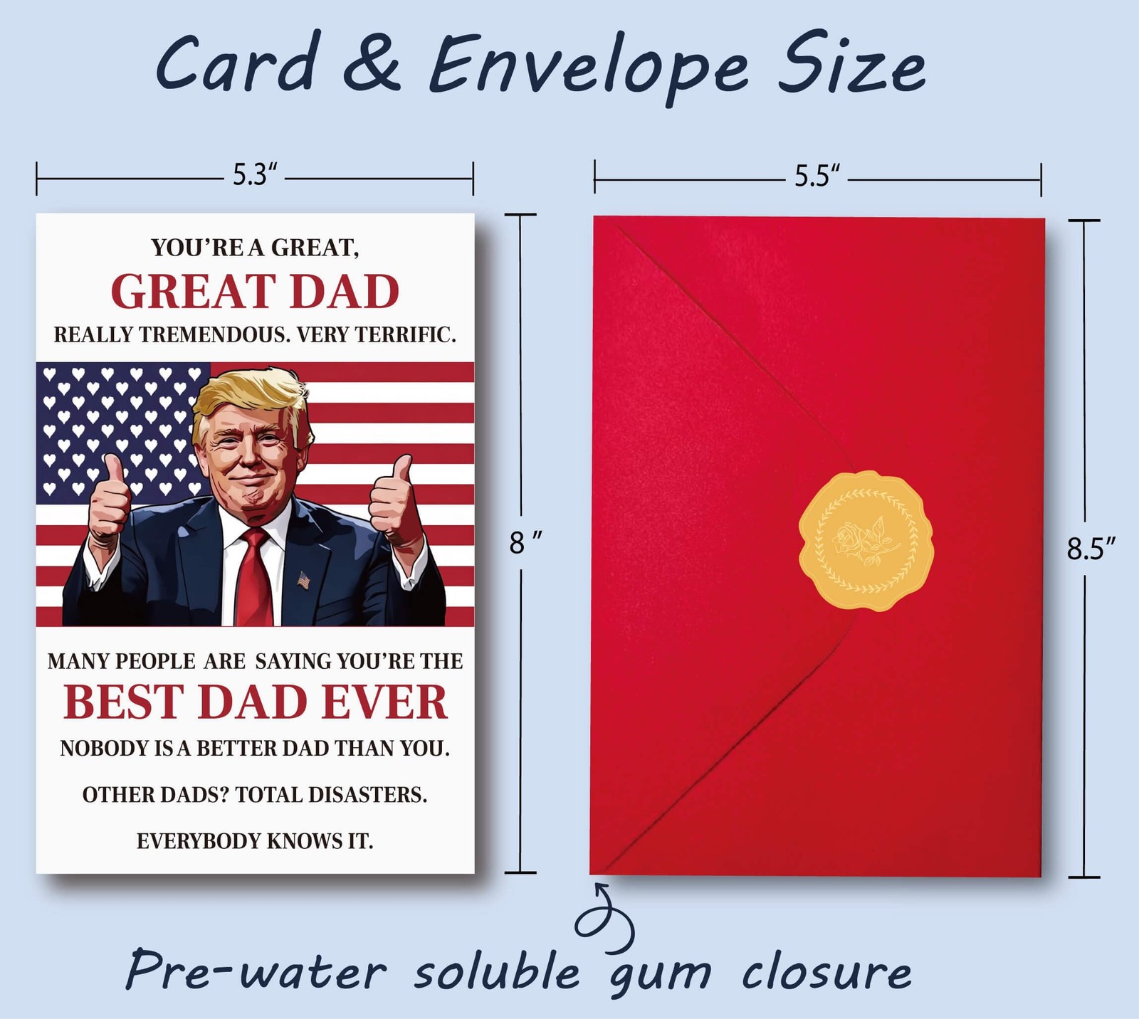 WENHUI Funny Fathers Day Card for Dad, Grandpa 5.3″x8″, Metallic – Rose Gold