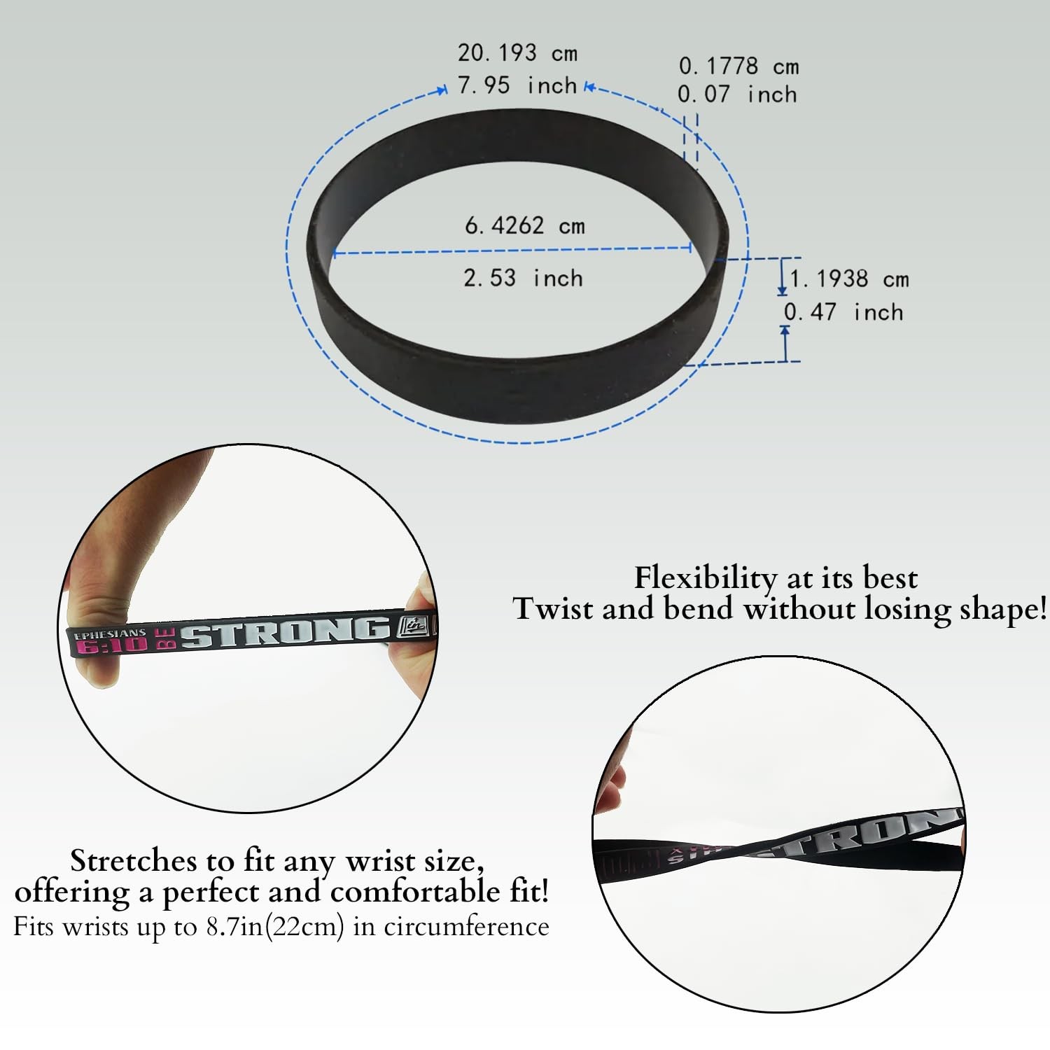 Bible Verse Bracelets – 12-Pack Jesus Scripture Christian Rubber Bracelets, C…