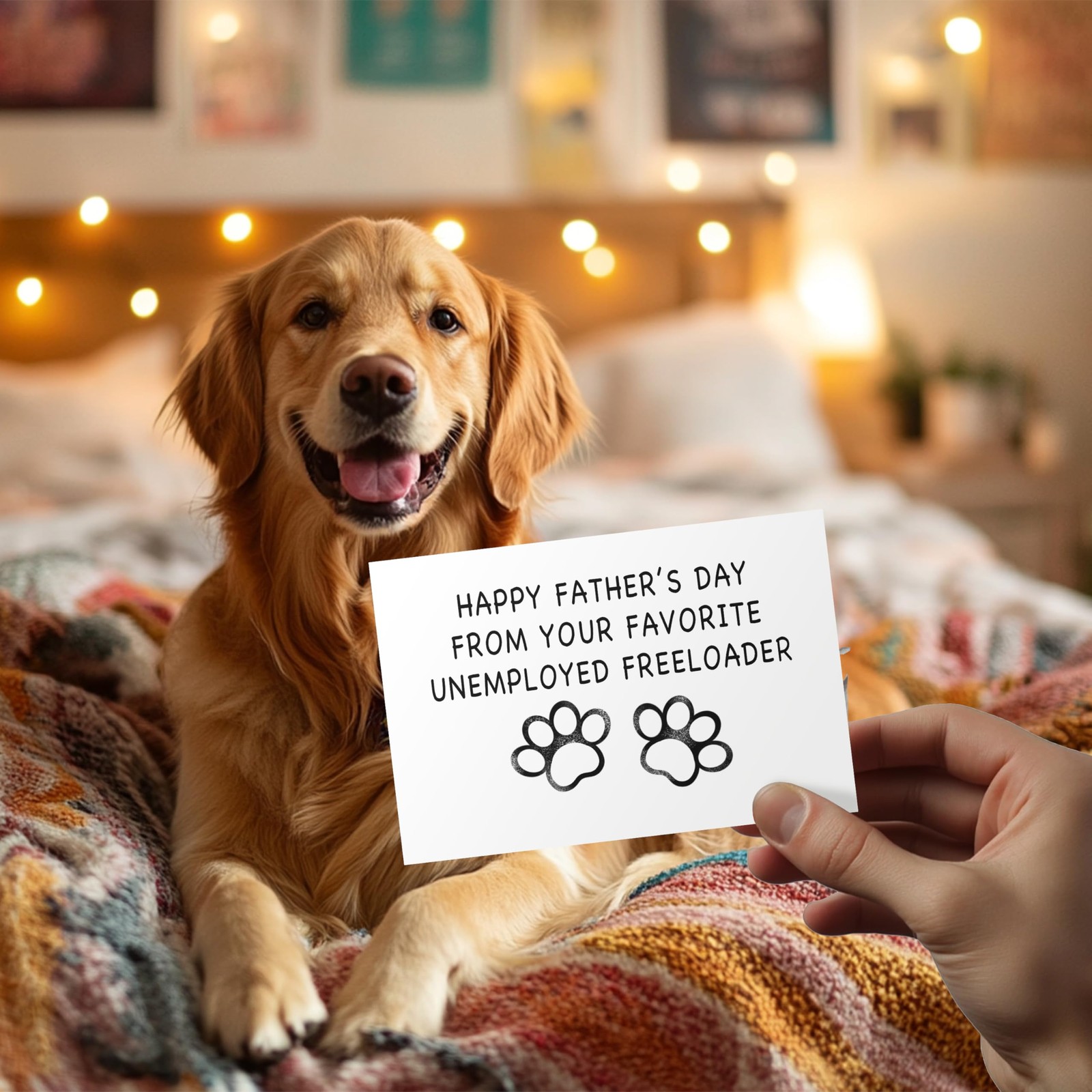 TwoDays Funny Dog Dad Cards with Envelope and Sticker, 4″ x 6″, Freeloader