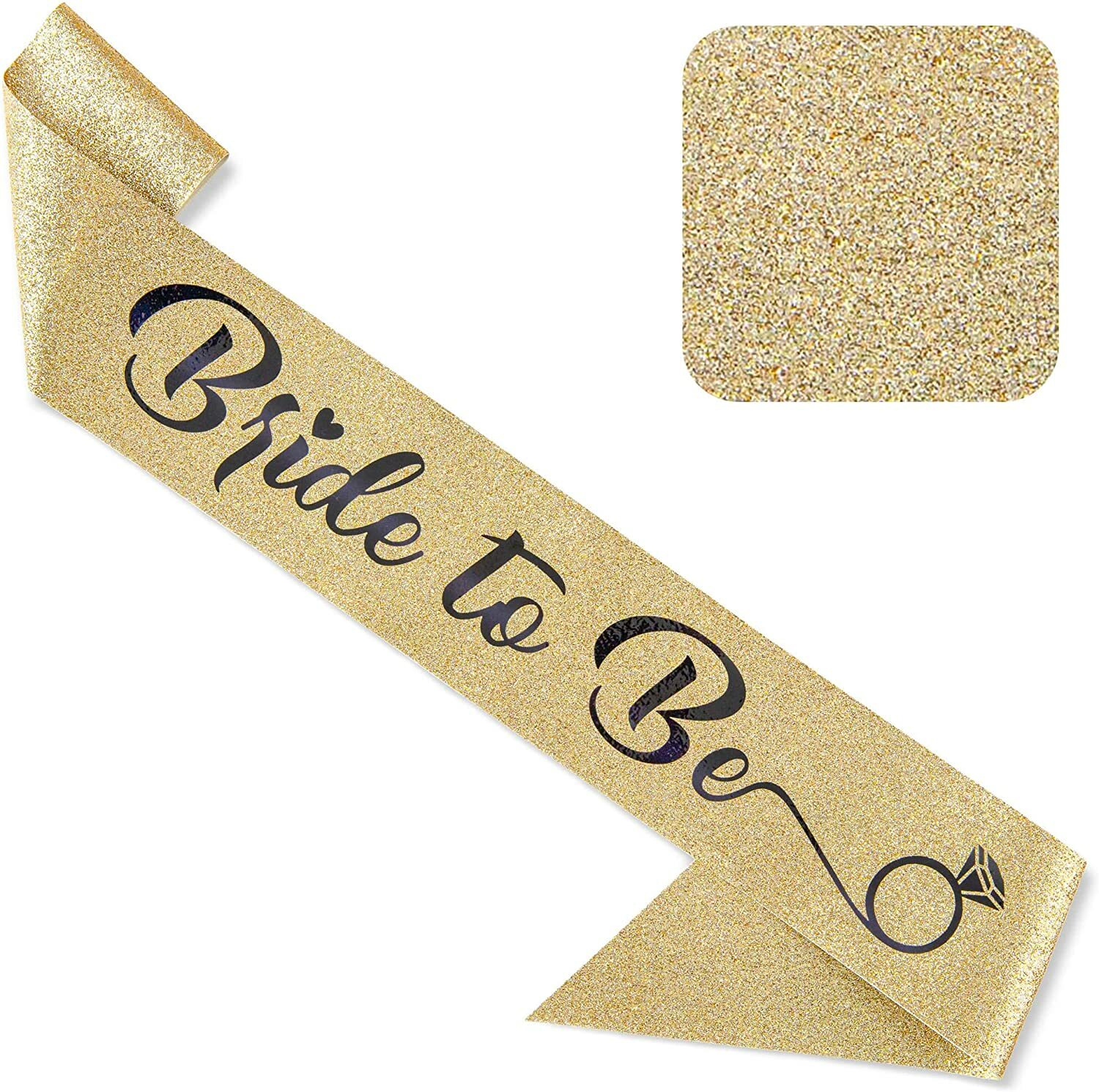 BRIDE TO BE SASH FOR BACHELORETTE PARTY – BRIDAL SHOWER GOLD GLITTER SASH