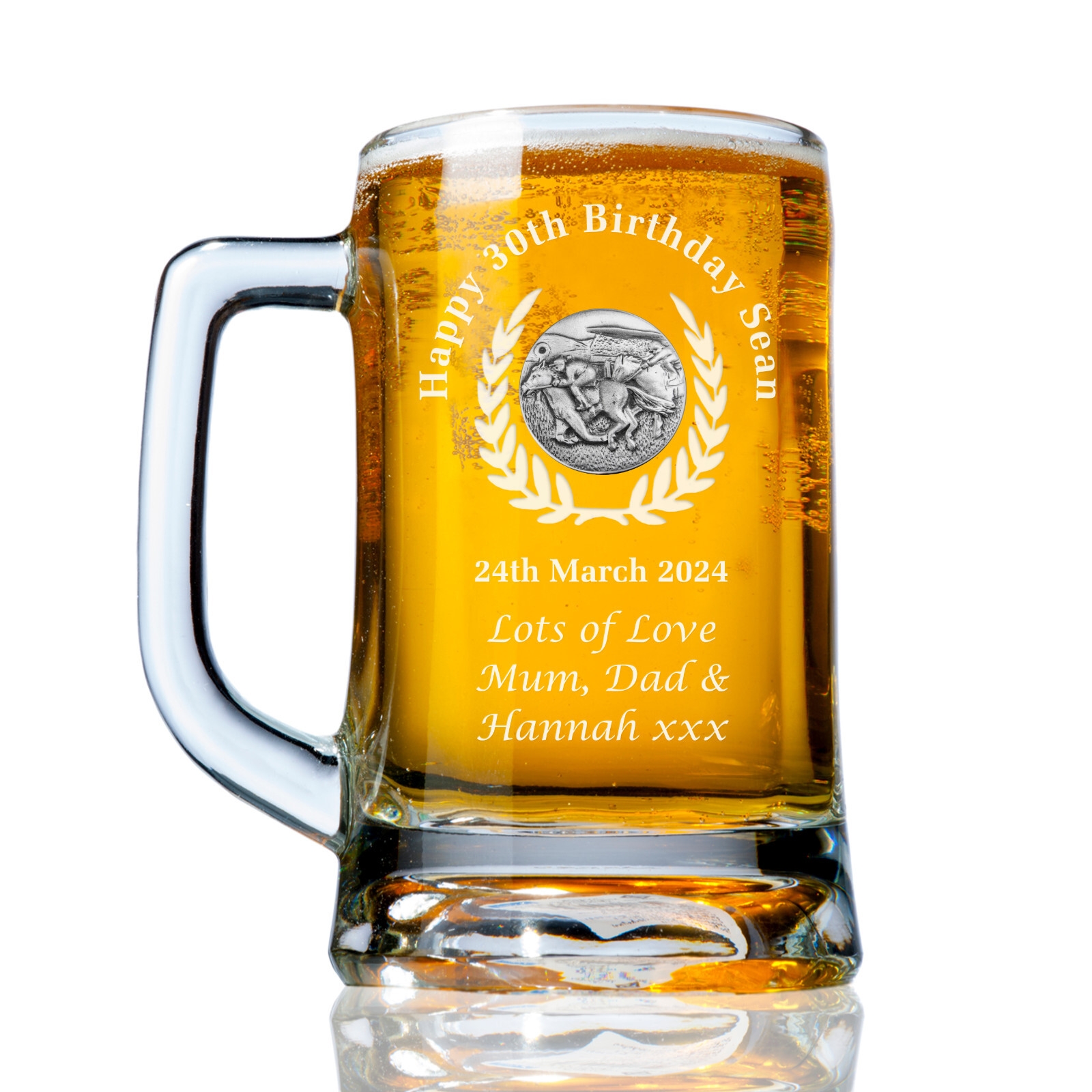 Horse Racing Engraved Pint Tankard 30th 40th 50th Birthday Lager Glass Beer Mug