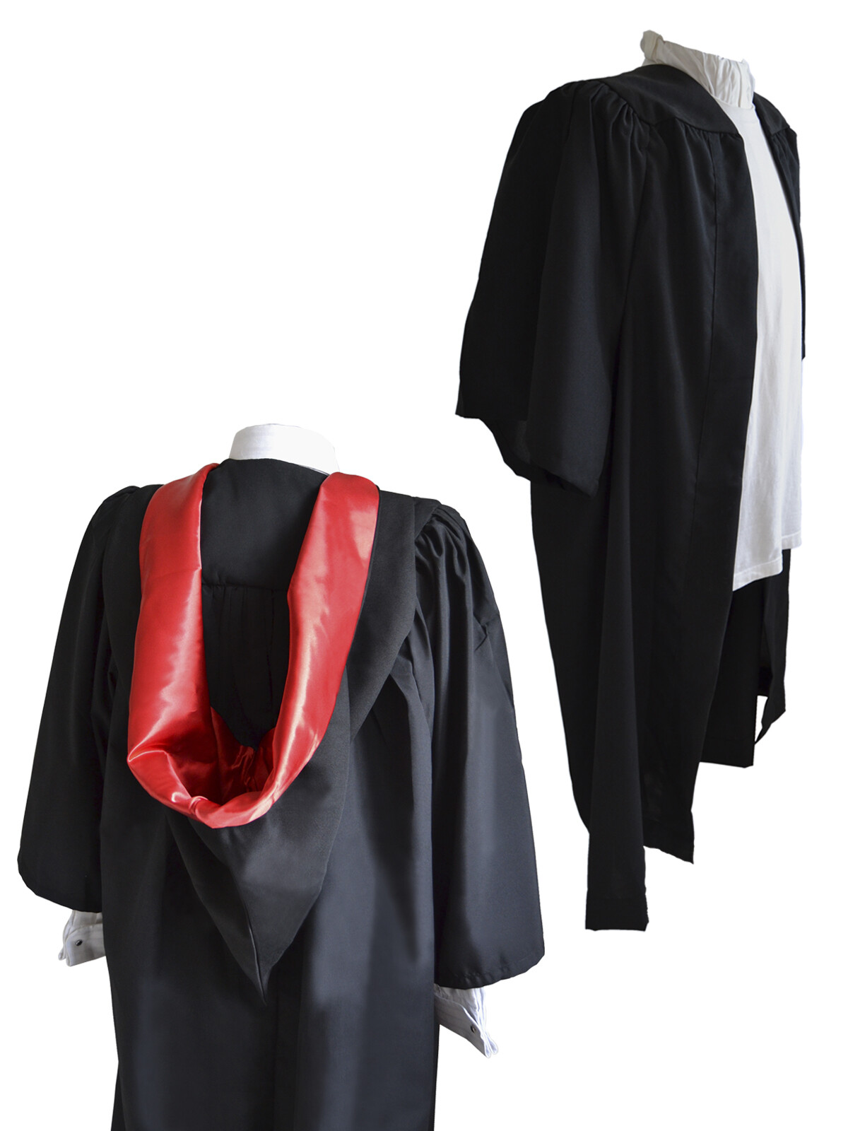 Fluted Bachelor BA Graduation Gown And Burgon Hood Set University Academic Robe