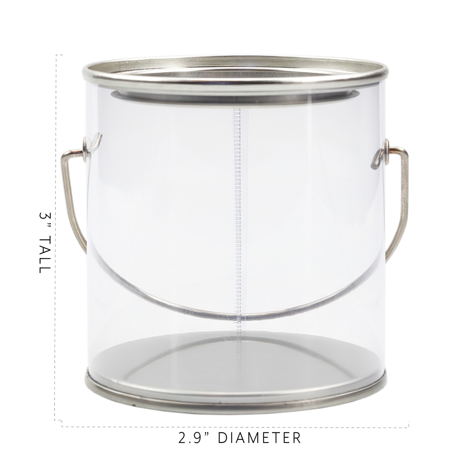 Mini Clear Plastic Paint Cans 6pk; DIY/Craft/Party Decor Favors for Candy/Gifts