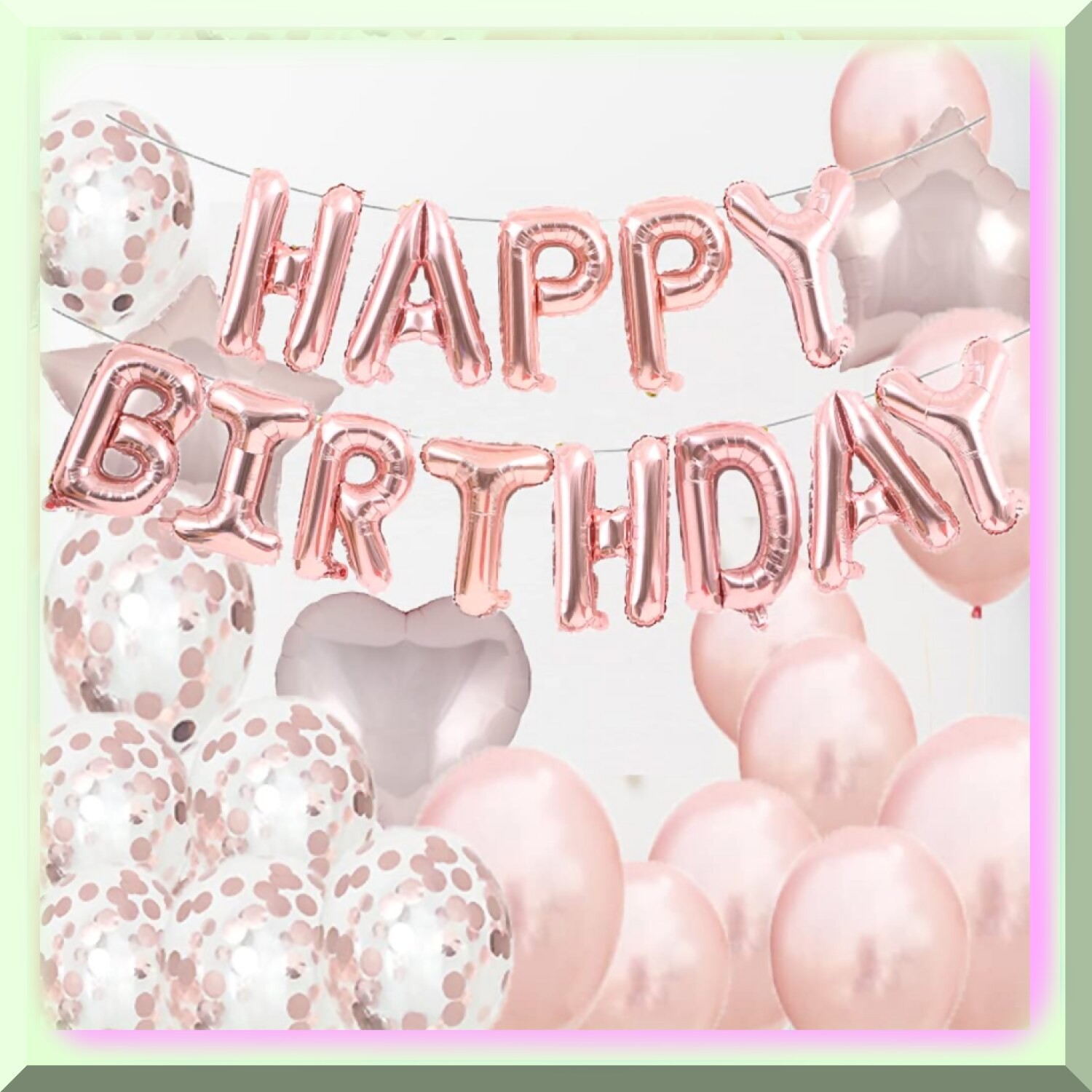 Rose Gold 6th Birthday Party Decorations and Balloons
