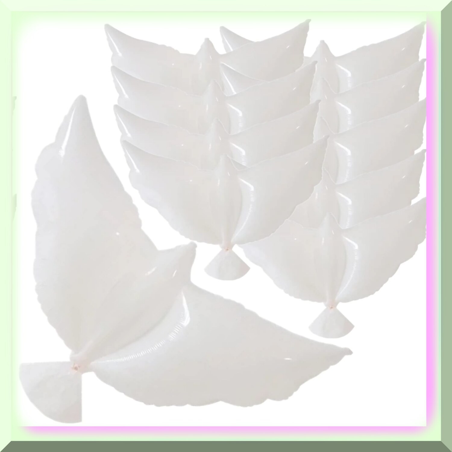White Dove Shape Helium Balloons 10 Pack
