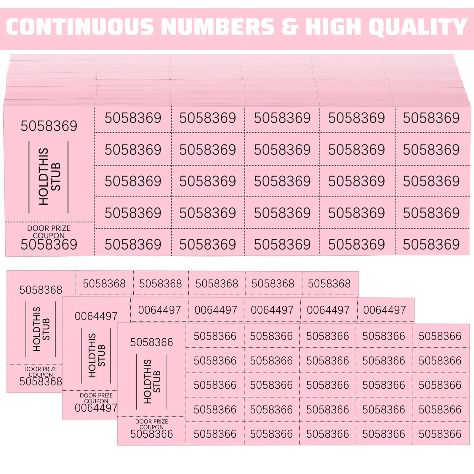 504 Sheets 25 Bid Raffle Ticket with Different Numbers Per Sheet Chinese Auct…