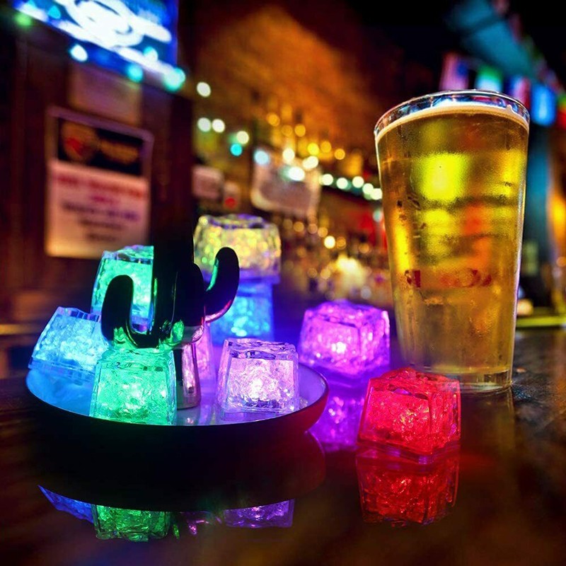 Lots Light Up Ice Cubes Color Changing Led Ice Cubes for Drinks Glow in the Dark