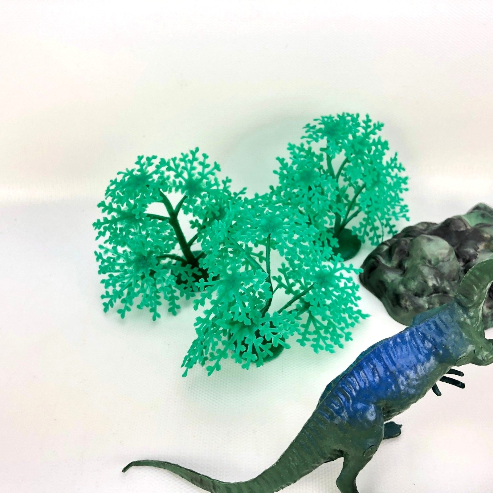 Lot 15 Cake Decoration Toys Dinosaur pterodactyl T Rex Long Neck Rocks Trees Set