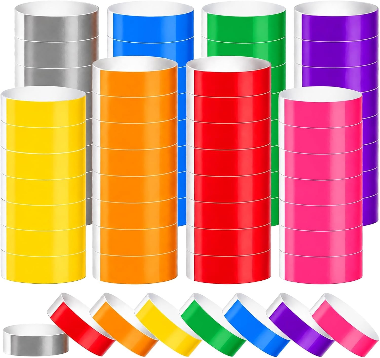 800 Paper Wristbands for Events Assorted Colors