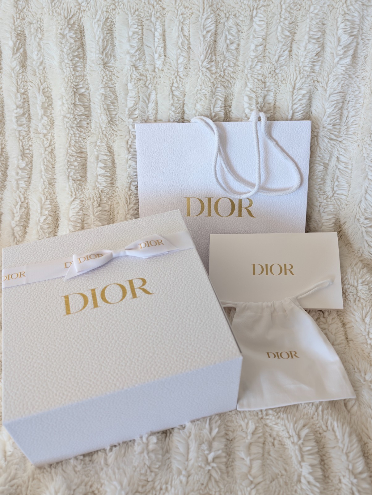 Dior Gift Box w Ribbon, Dust Bag, Envelope & Gift Bag 9″ x 9″ x 5″