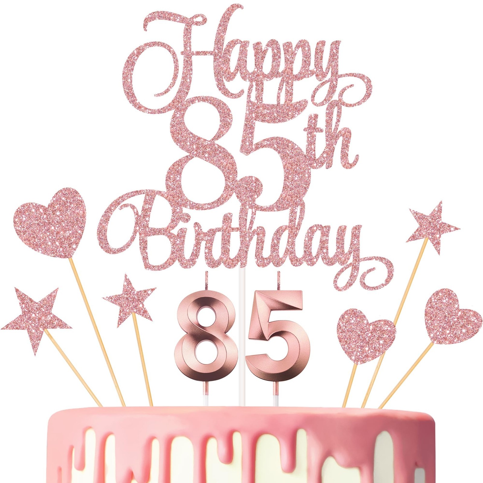85th Birthday Cake Decorations, 85th Birthday Candles Cake Numeral Candles an…