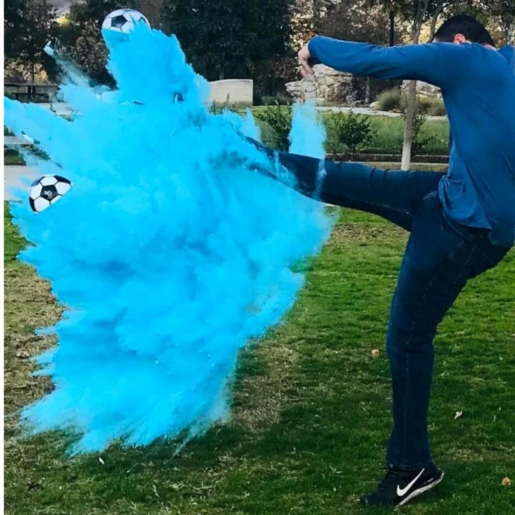 Gender Reveal Soccer Ball Kit Explosion Powder Baby Shower Party Sports AU