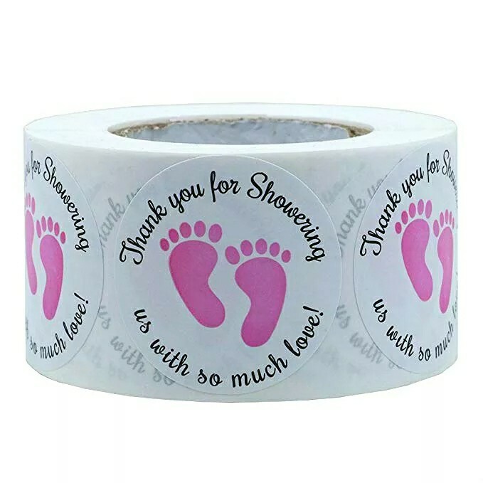 100 Pcs Set, baby girl thank you labels Party Supplies