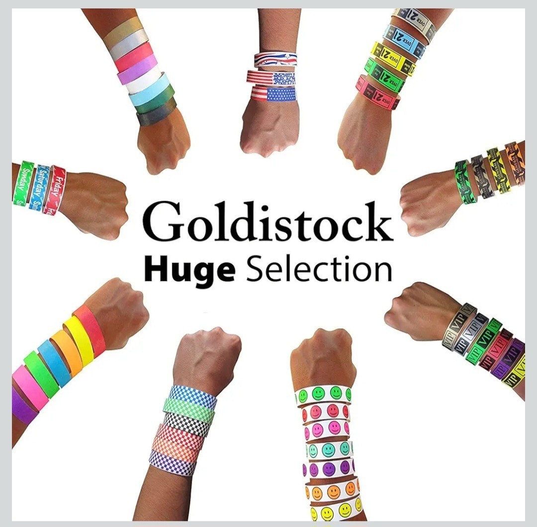 Goldistock Event Wristbands “Top 10” 5,000 Count Variety Pack | ¾” Arm Bands