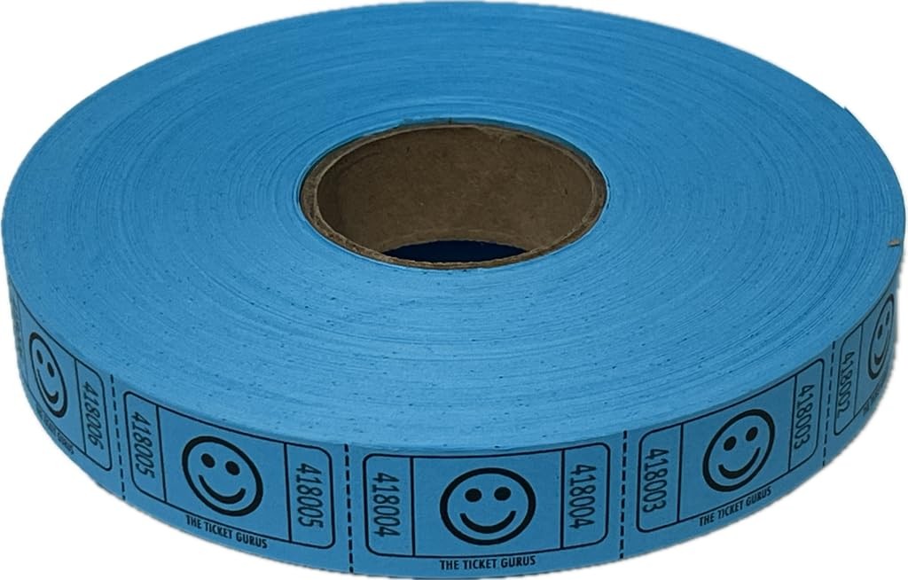 -2000 Blue Smile Tickets Single Roll Consecutively Numbered Raffle Tickets