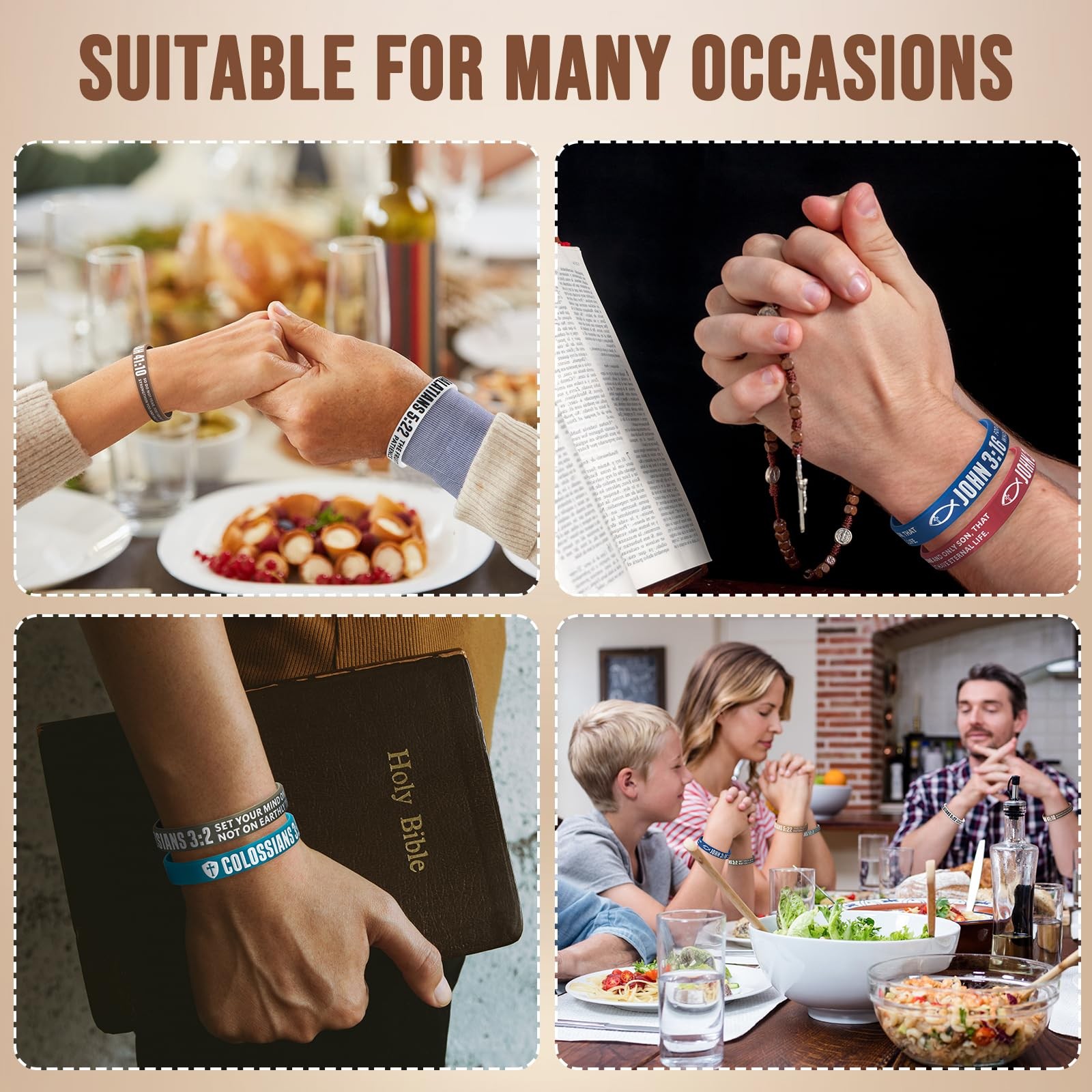 12 Pieces Bible Verse Bracelets Christian Scripture Bracelets Silicone Religi…