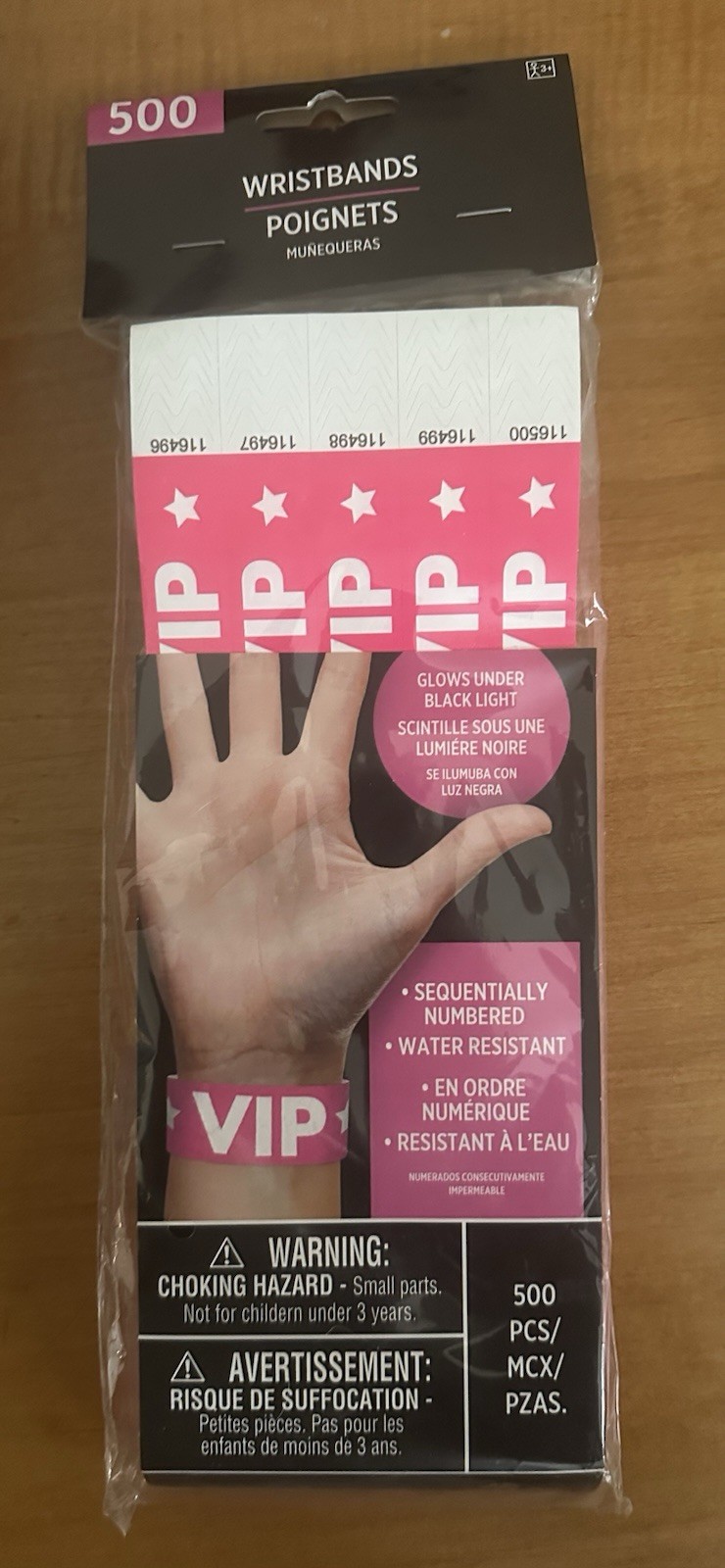 Amscan Tyvek Wristbands 500 count Events Parties Clubs Numbered