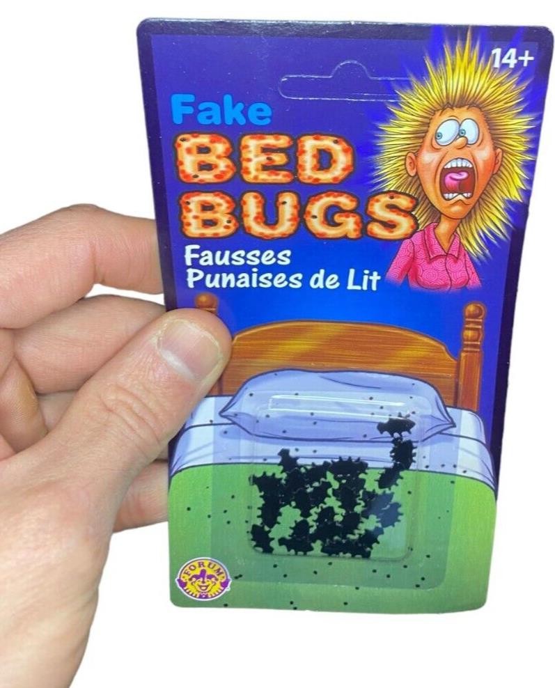 2 Packs FAKE BLACK BED BUGS Tiny Mini Tick Prank Joke Gag Gift House Bedding