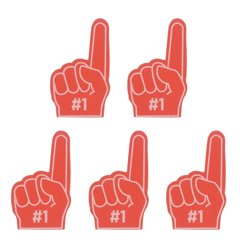 5x Mini Foam Fingers #1 EVA Foam Cheering Gloves 6x10cm/2.36×3.94 for Sports