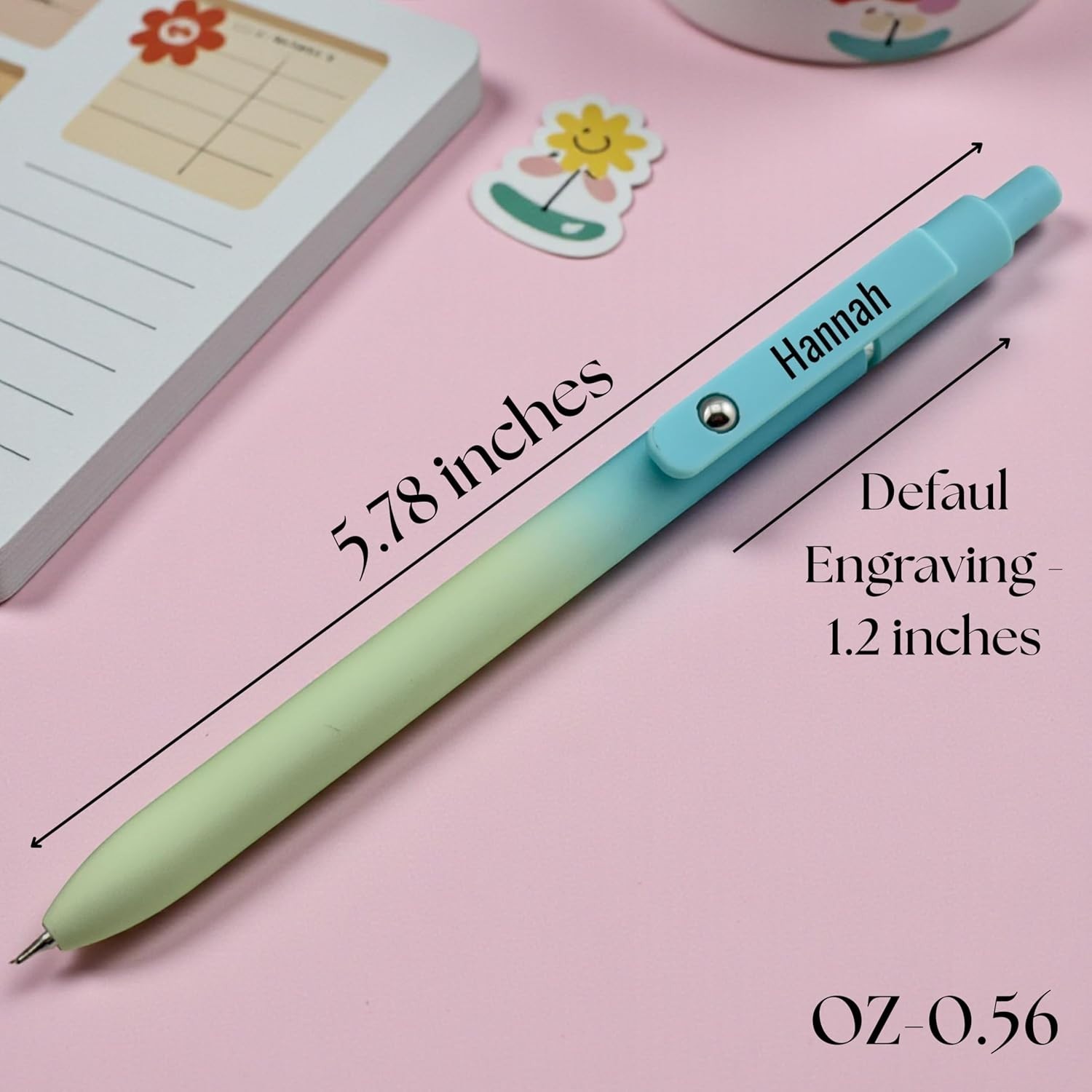 Engraved Ombre Pen – Personalized Pastel Gradient Pens, Back to School Gift