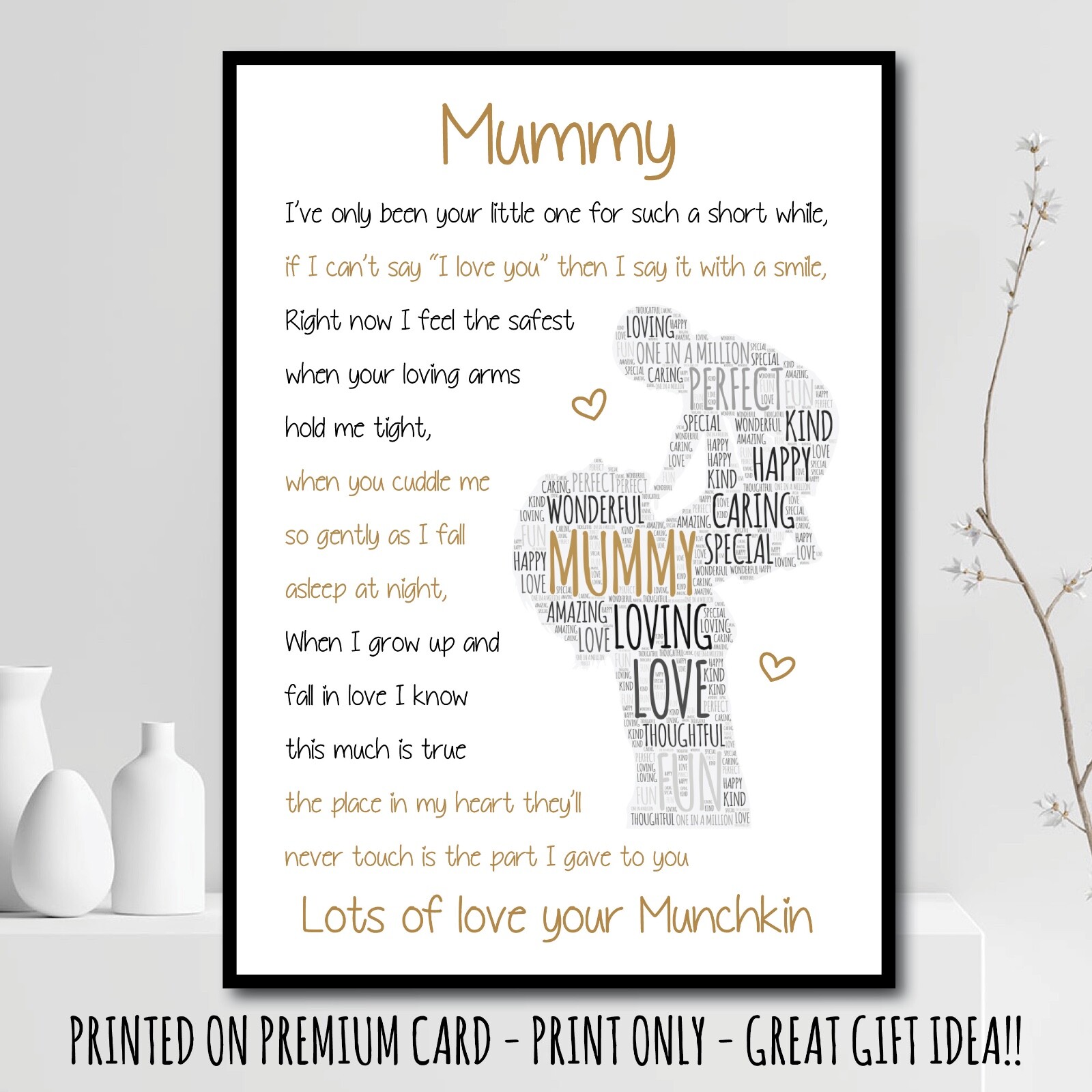 PERSONALISED Mummy POEM Mother’s Day Gifts Birthday Baby Present Print Mum 35