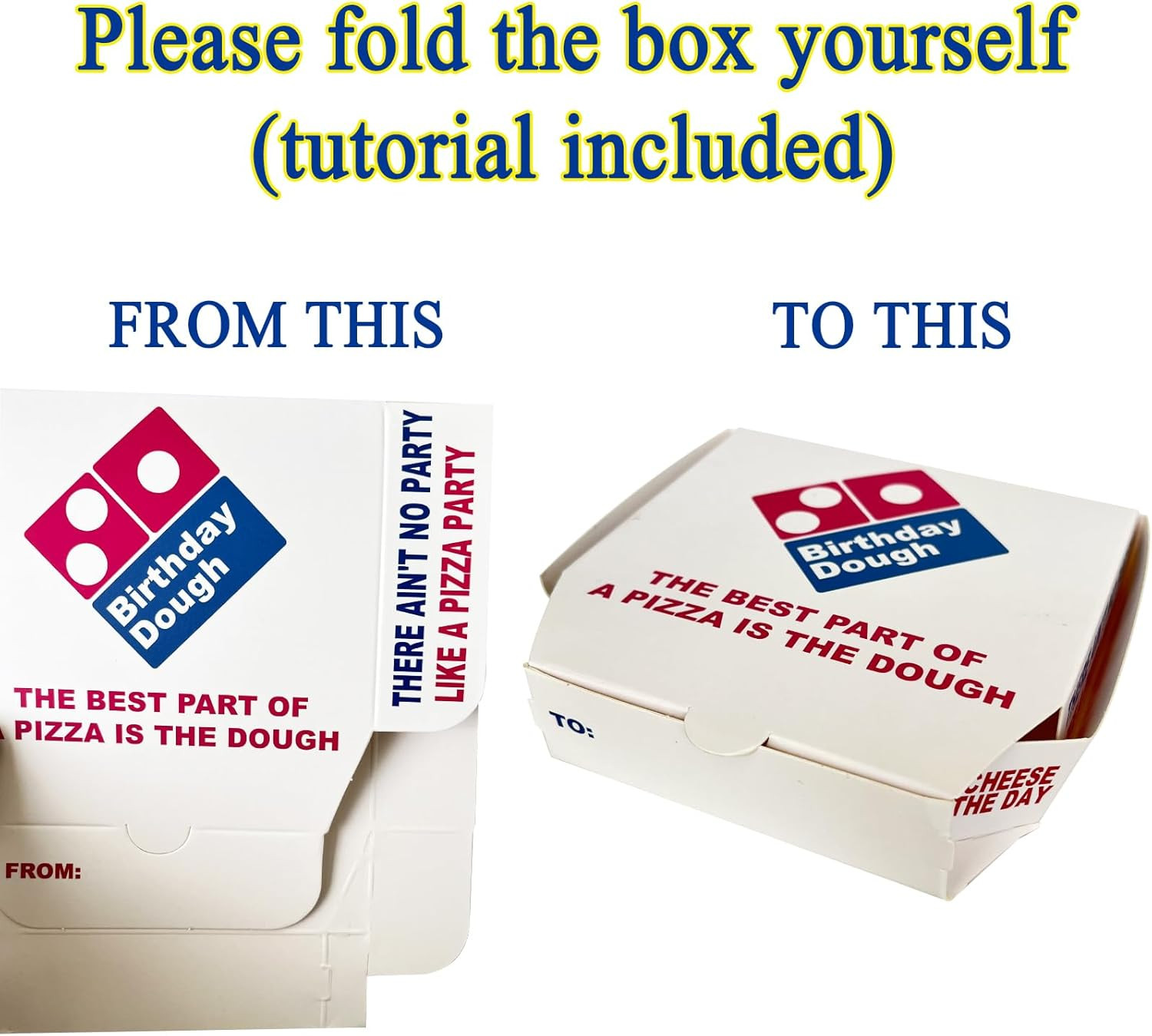Birthday Dough Money Gift Box – Funny Mini Pizza Box Cash Holder – Unique Birthd