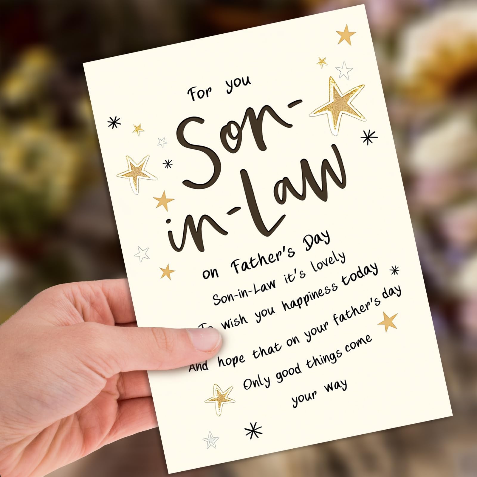 HEJOYN Fathers Day Card Gifts for Son In Law, Law 7×5 inches, QQ-308