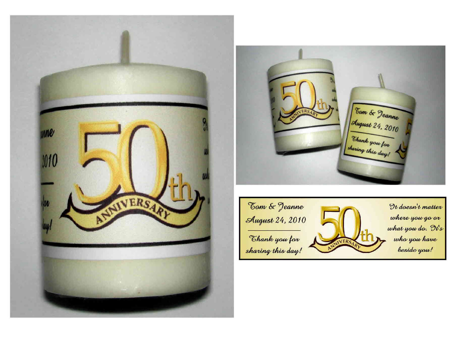 28 ~ 50th ANNIVERSARY PARTY FAVORS VOTIVE CANDLE LABELS