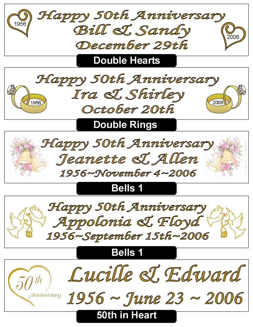 50th GOLDEN WEDDING ANNIVERSARY BANNER – PERSONALIZED