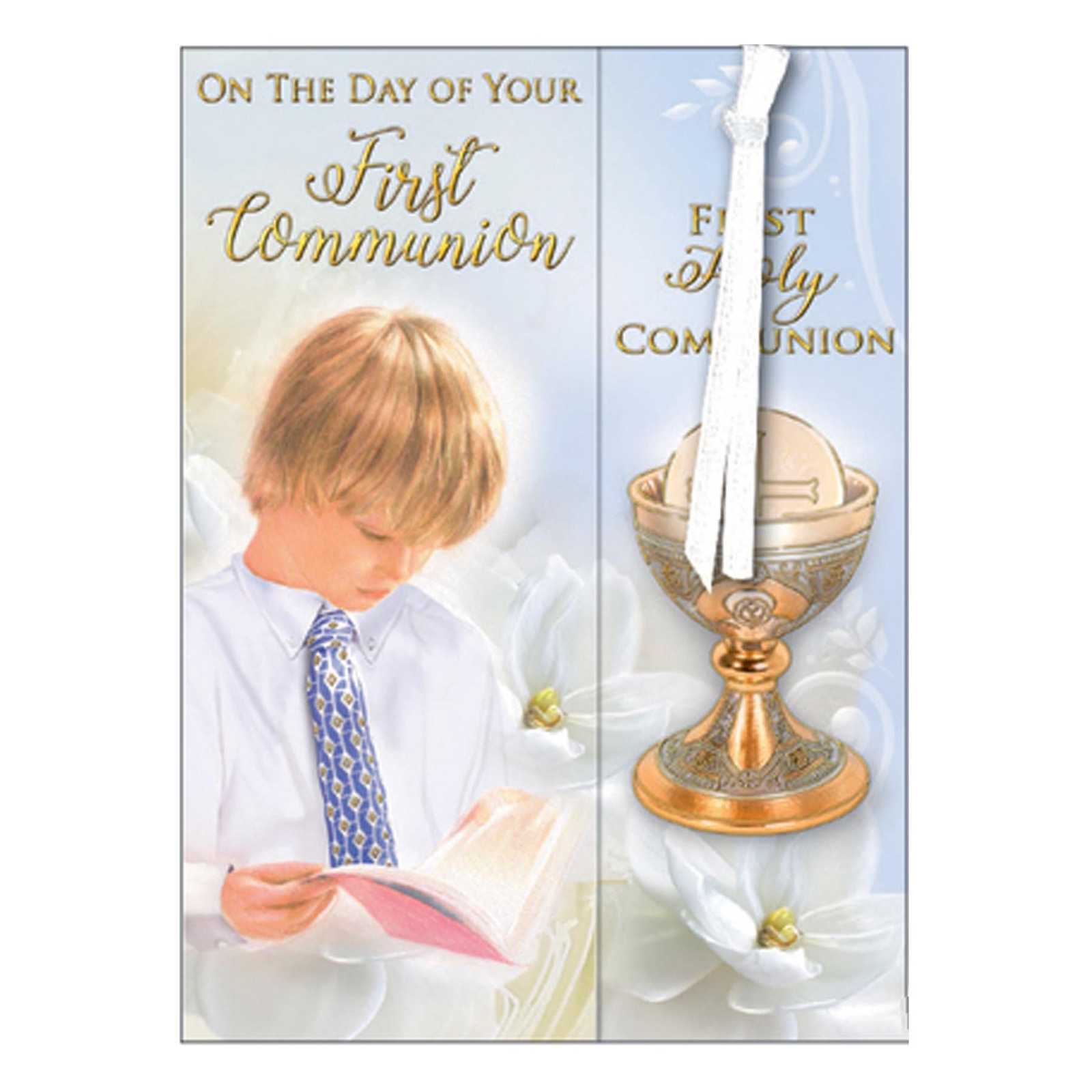First Holy Communion Card and Envelope with Bookmark Gold Detail – C27793