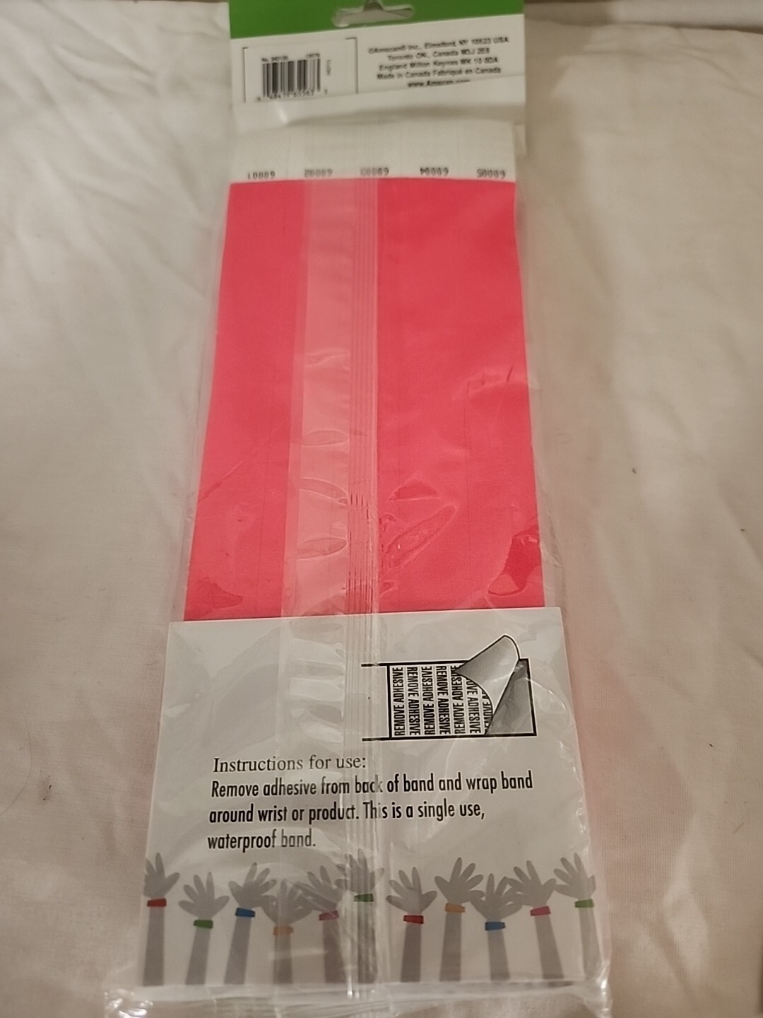 New Wristbands Neon Pink Numbered Admission Party Clubs Event Bar 500 Pc