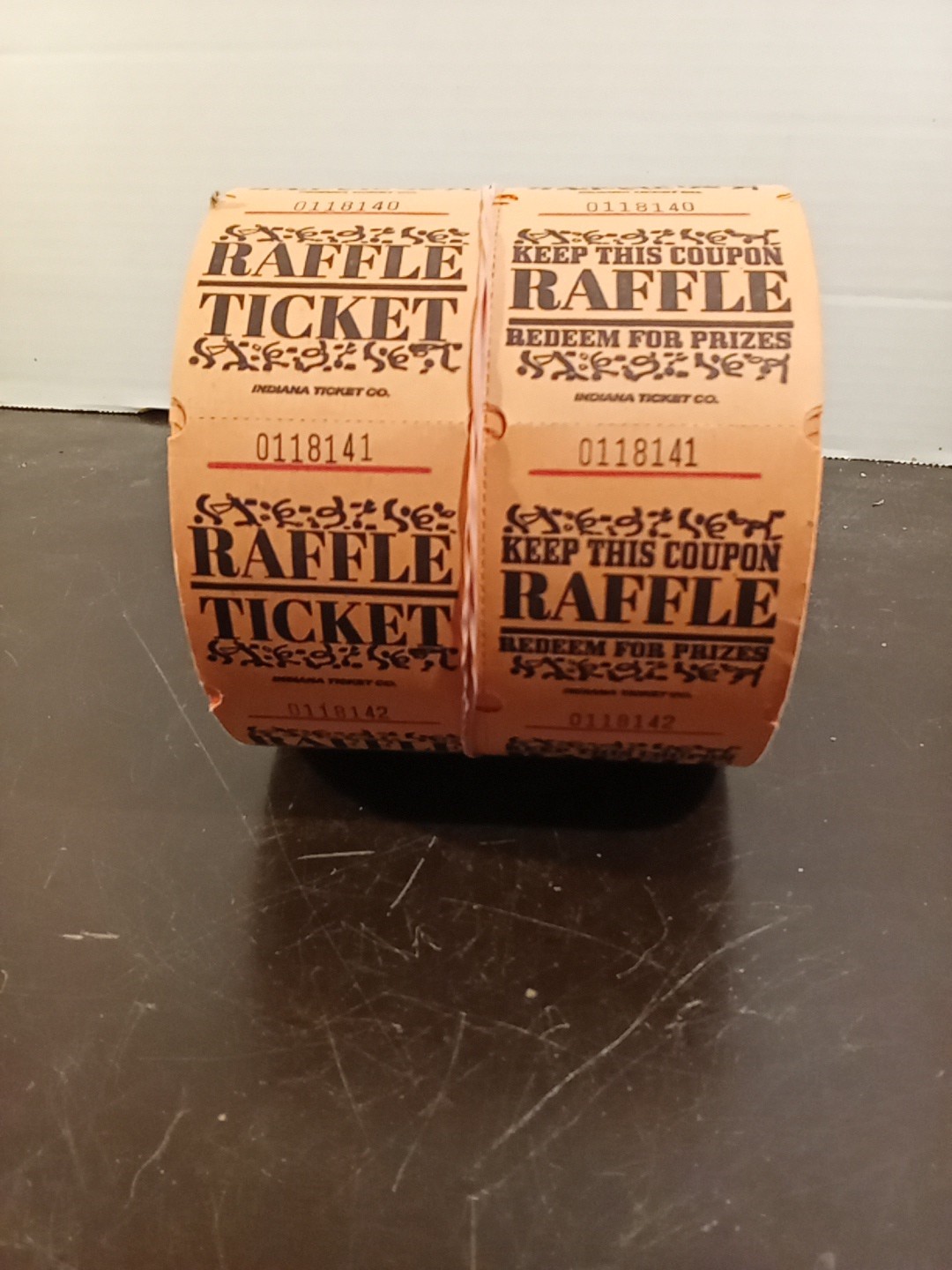 Used Roll Of Raffle Tickets Marquee Style Double Stub. (Used 864 Left)