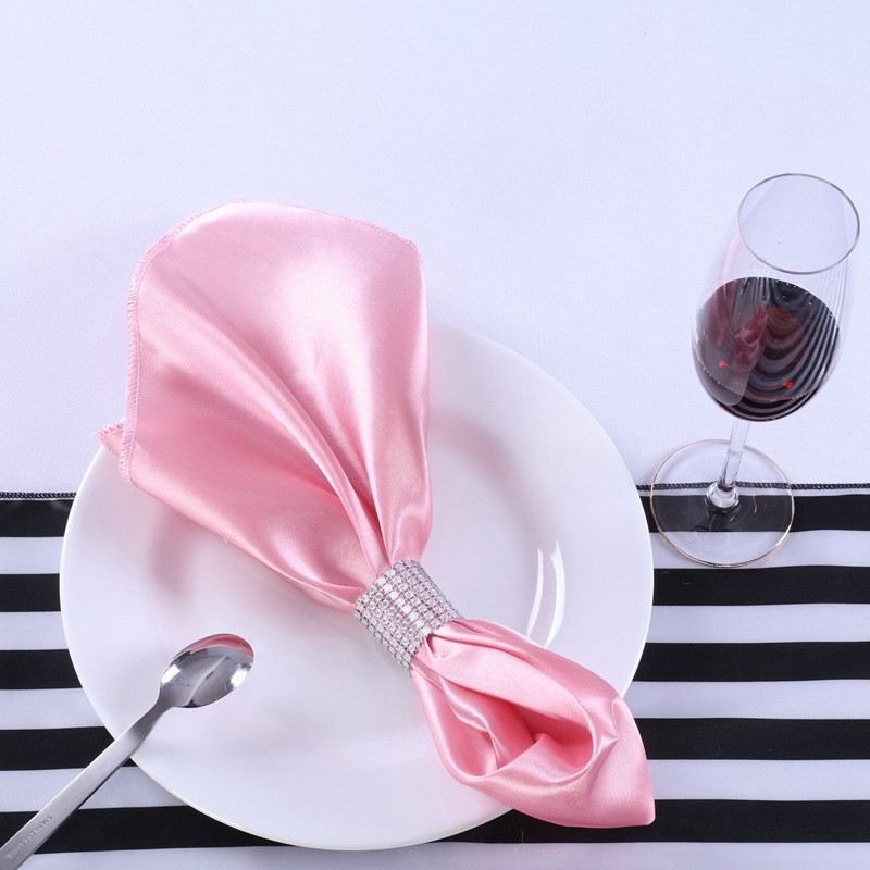 Satin Napkins Plain Fabric 10pcs for Wedding Table Cloth Decoration Dinner