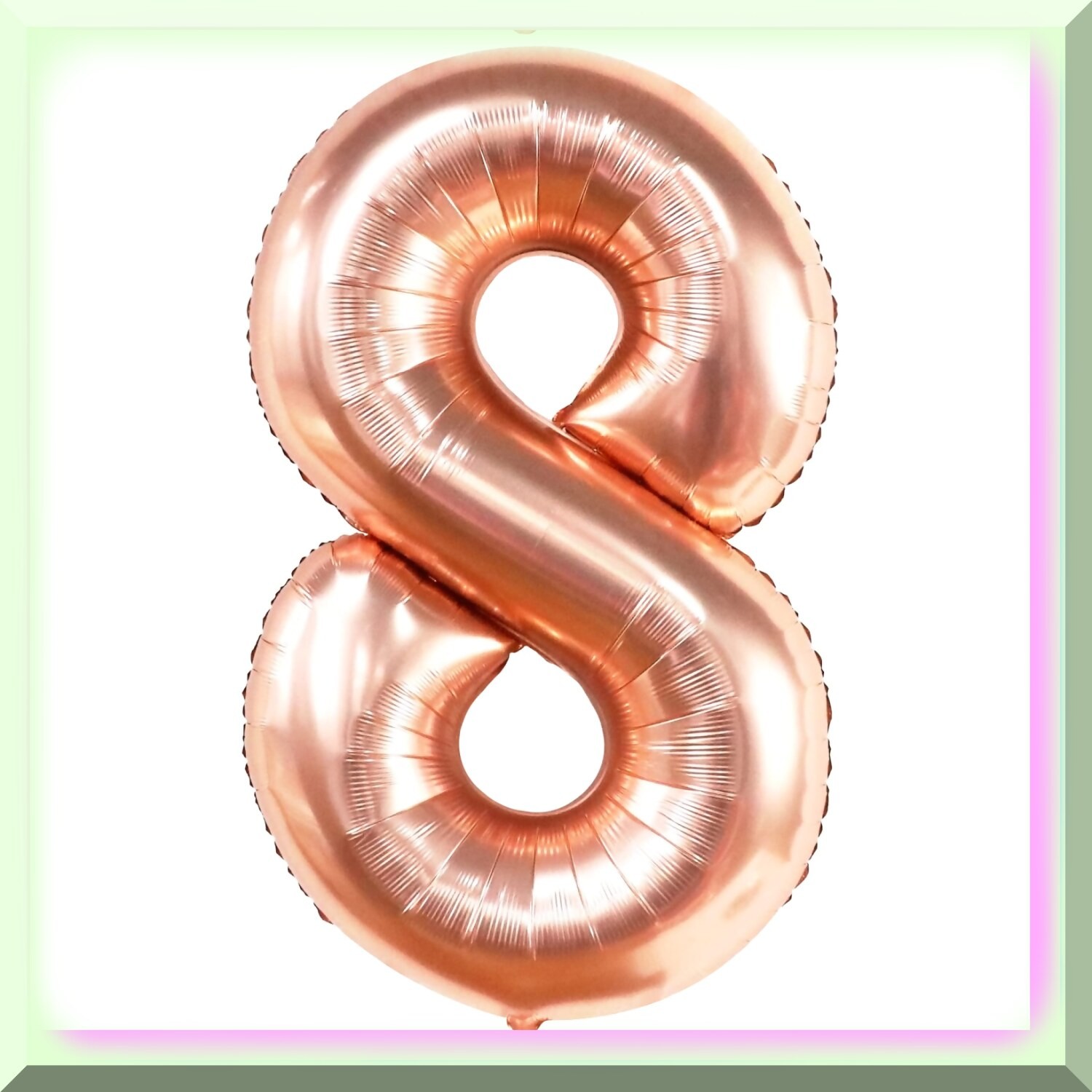 Rose Gold Number 8 Balloon for Girls 8th Birthday