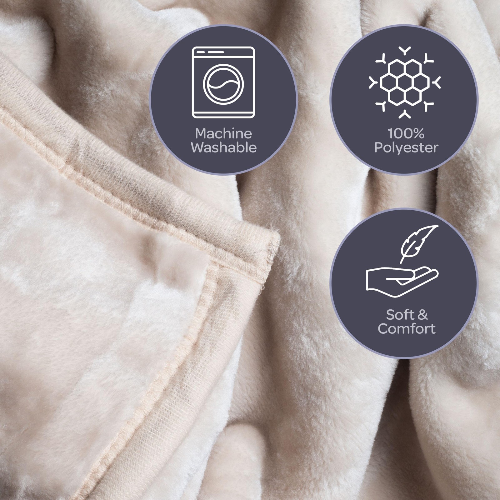 Bedford Home Faux Fur Throw Blanket – Oversized 91×81 Machine-Washable Beddin…