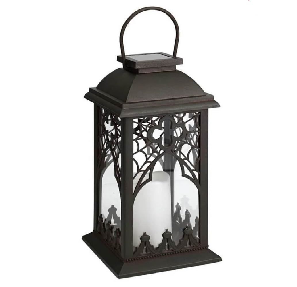 Halloween Plastic Solar Lantern Pillar Candle Mardi GRAS Christmas