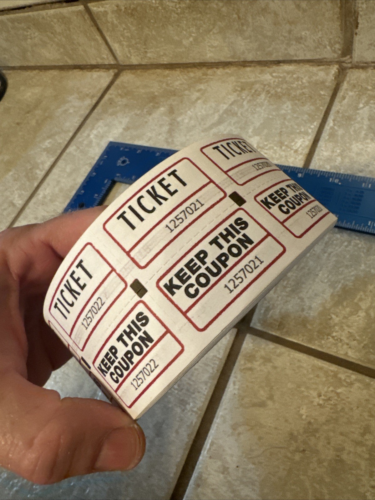 Raffle Drawing Tickets Roll Double Stub Matching 50/50 Company Party School