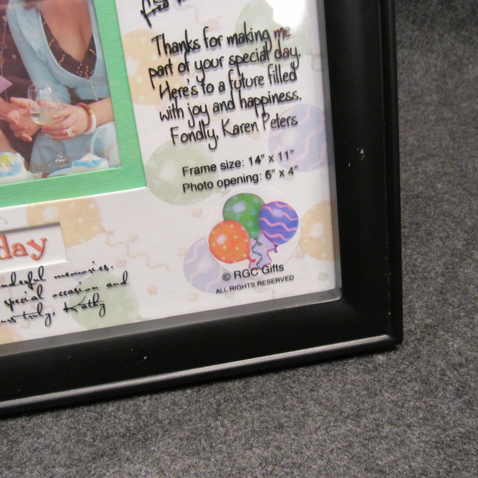 RGC Gifts Happy Birthday Signature Frame 14″ X 11″ Black Frame Holds 6″ X 4″ Pic