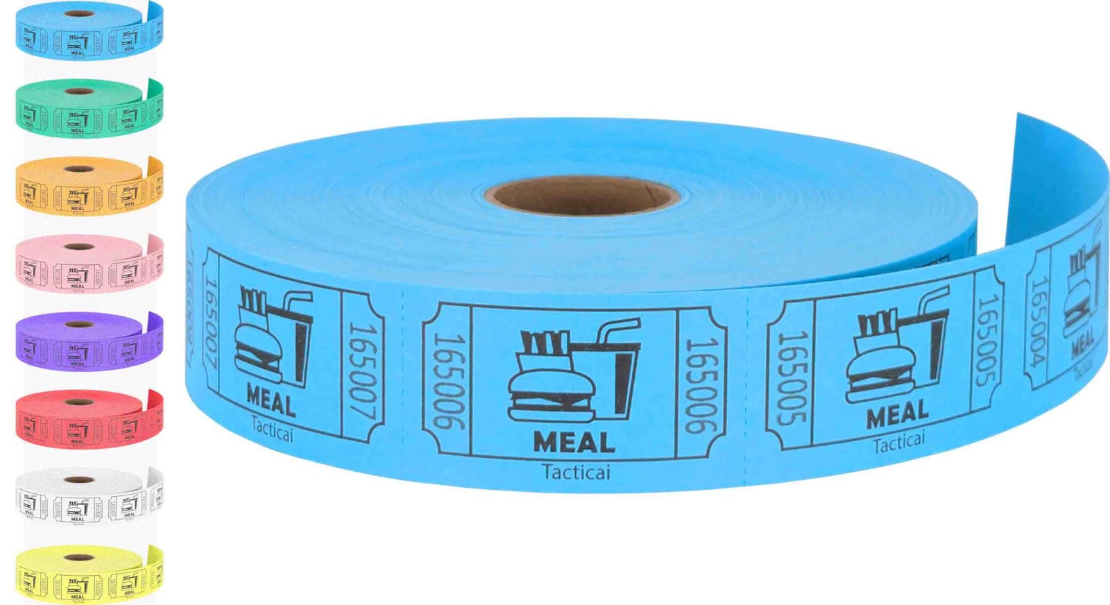 1000 Raffle Tickets, Meal, Blue (1 of 8 Colors), Single Roll, Ticket for Even…