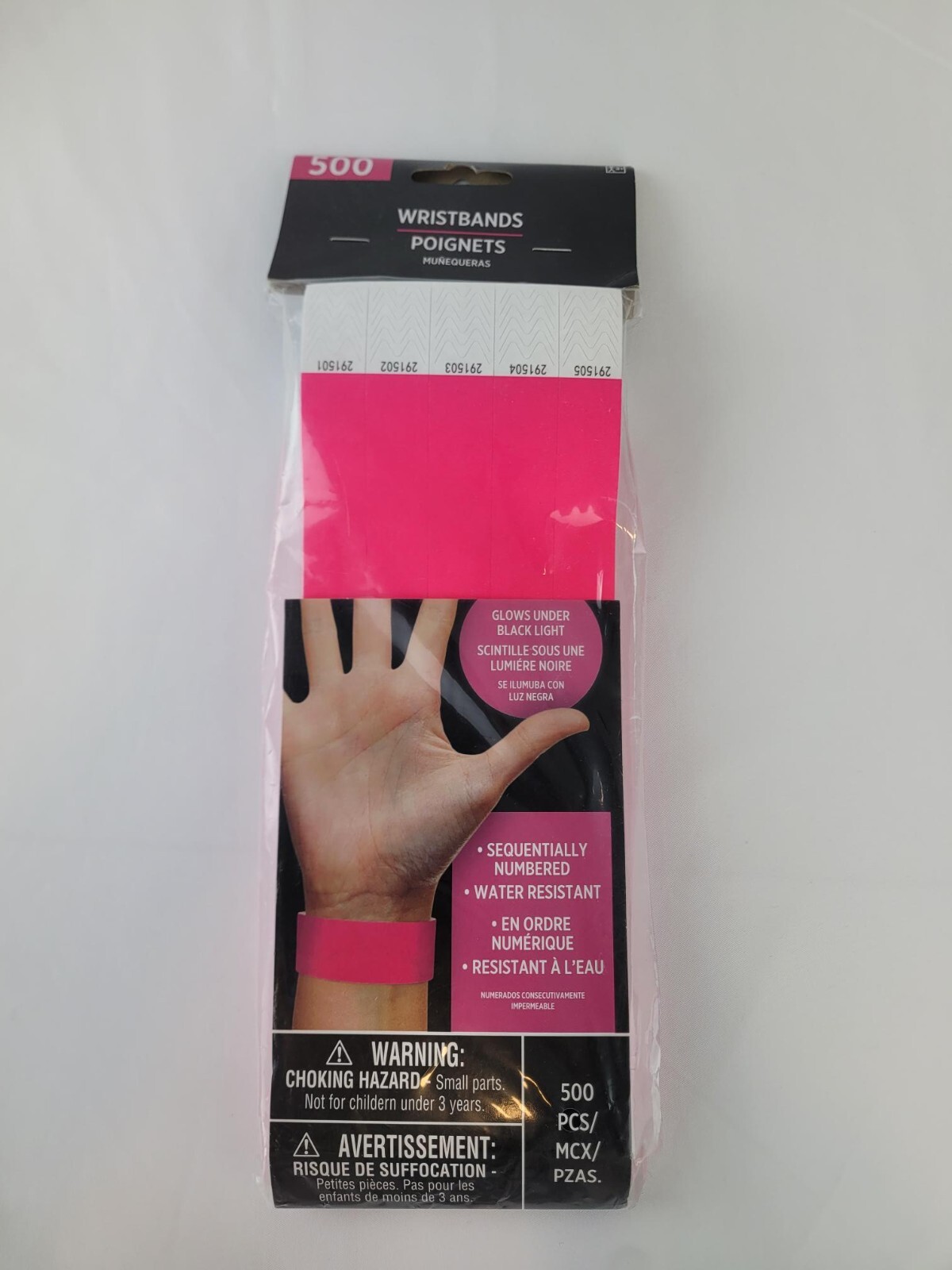 AMSCAN Tyvek Event Wristbands 500 Count Secure Waterproof Sequentially Numbered