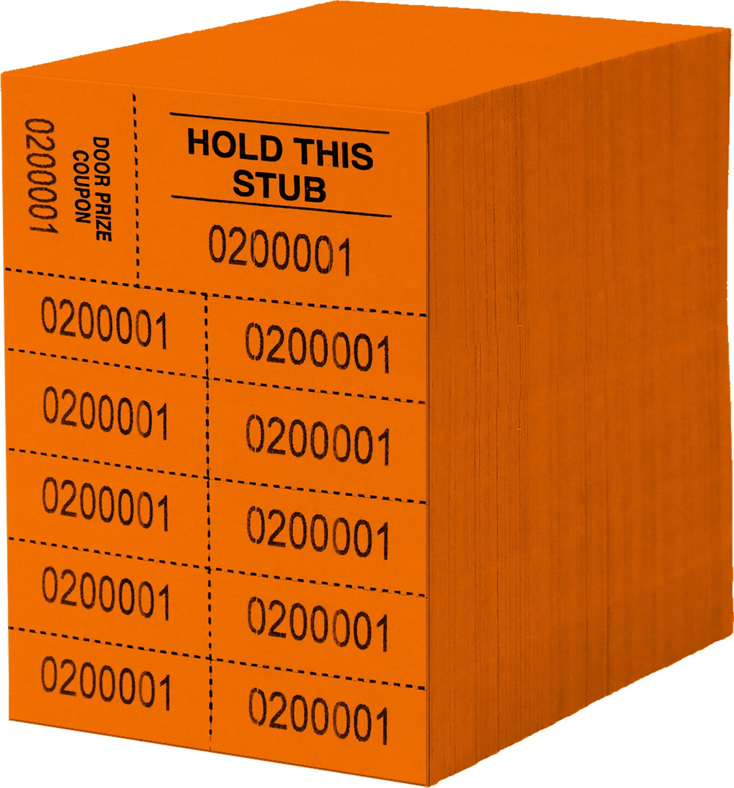 500 Sheets Orange Auction Tickets 10 Numbers Per Sheet Fundraiser Raffle Tags