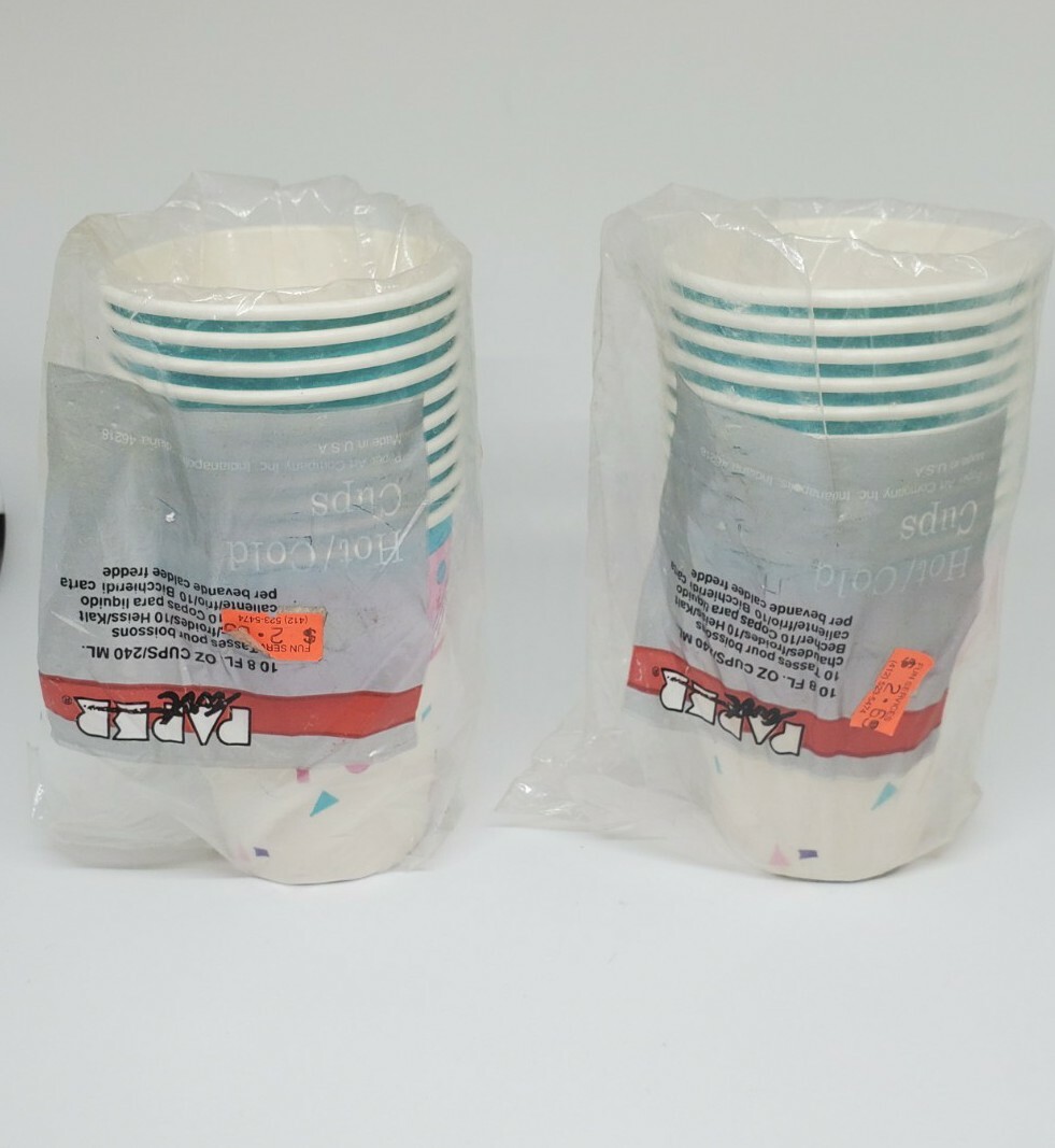 Lot of 12 new Vintage Party/Slumber party Ware cups napkins table cloth invites